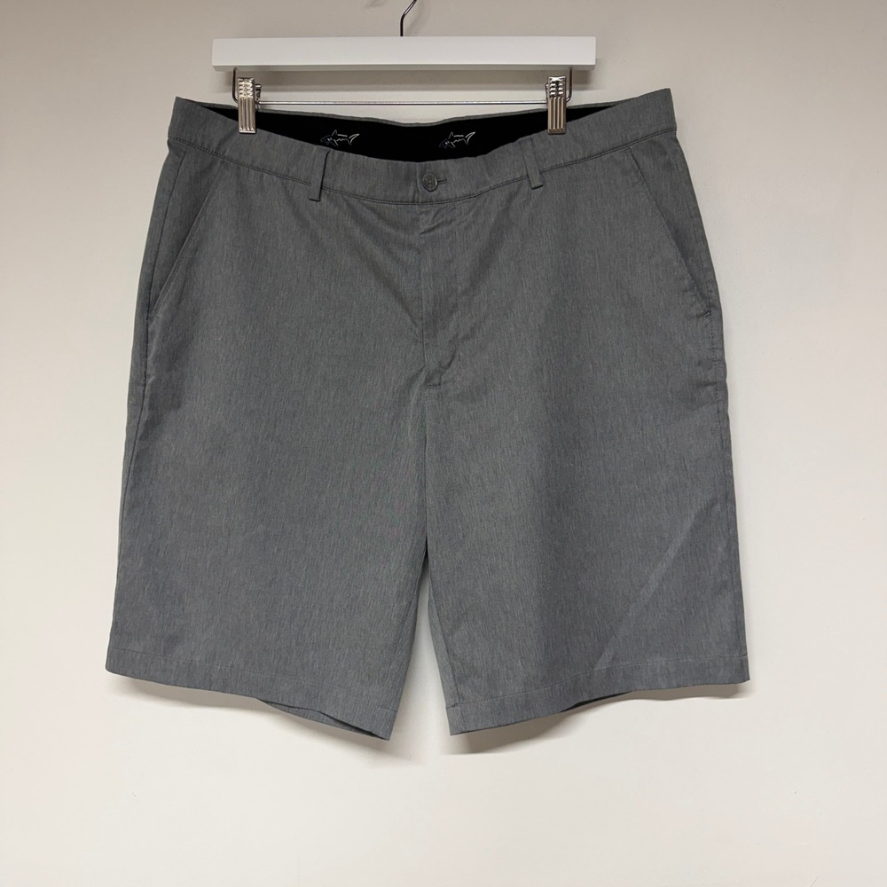 Greg Norman Mens Size 38 Gray Heathered Performance Golf Shorts Activewear